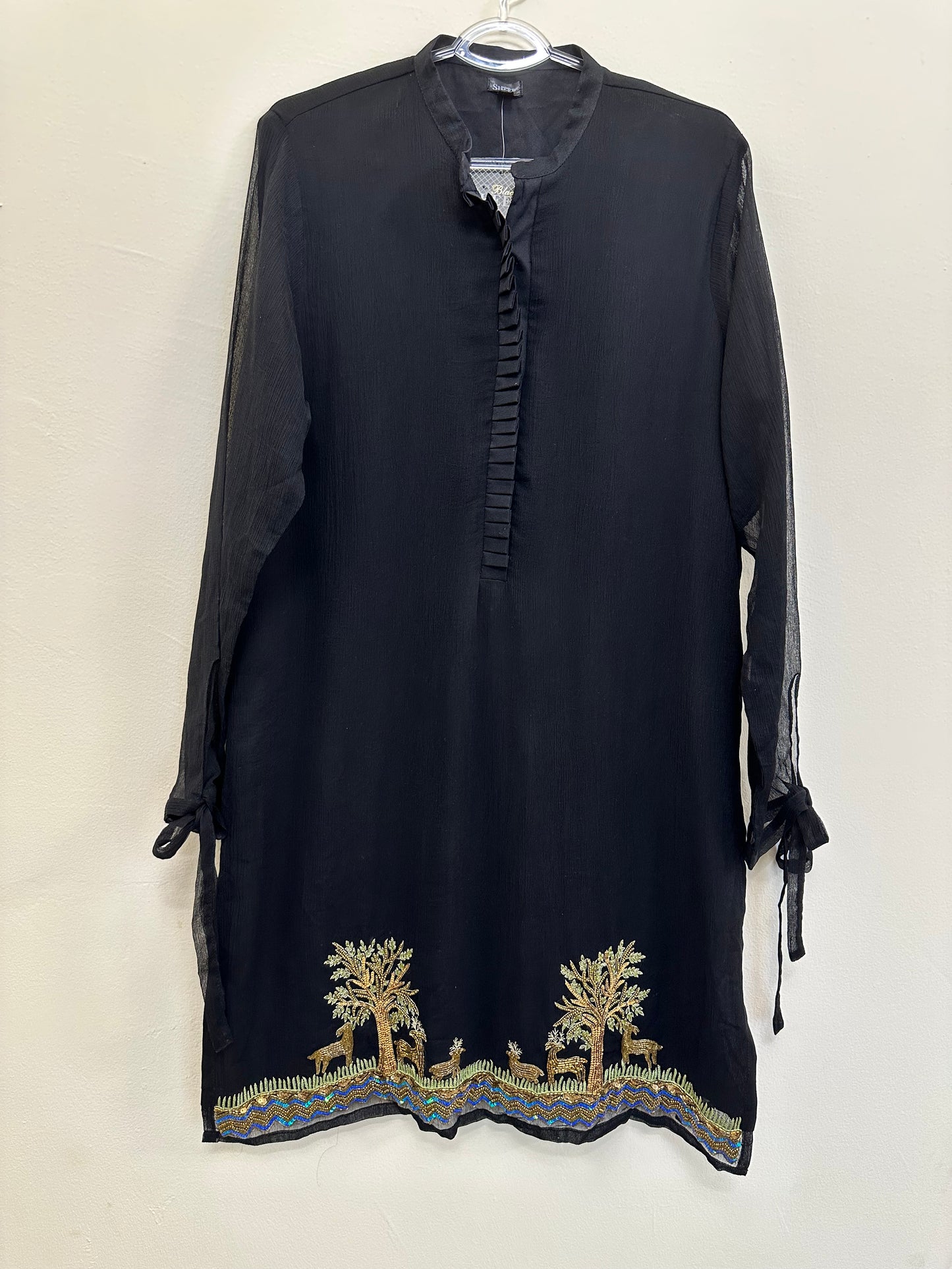 Midnight Black Deer Motif Shirt by Sheep