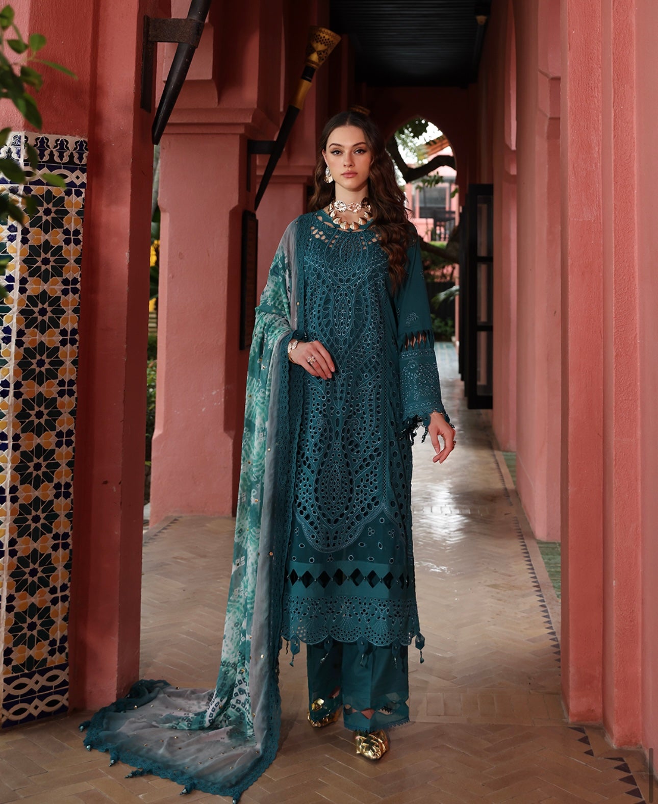 Nureh Premium Embroidered Chikankari Lawn Suit