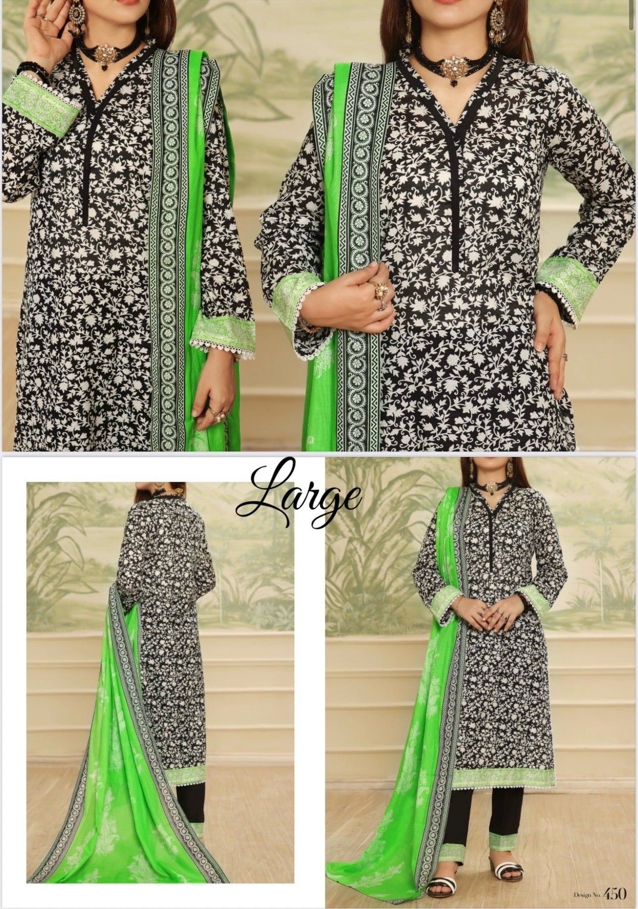 VS Sufina’s Printed Lawn Collection – Midnight Garden (Design 445)