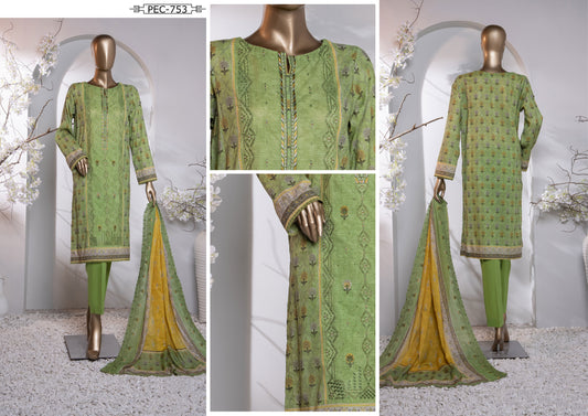 H.Z Premium Embroidered Cotton Lawn Shirt PEC-753